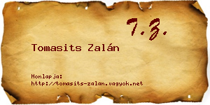 Tomasits Zalán névjegykártya